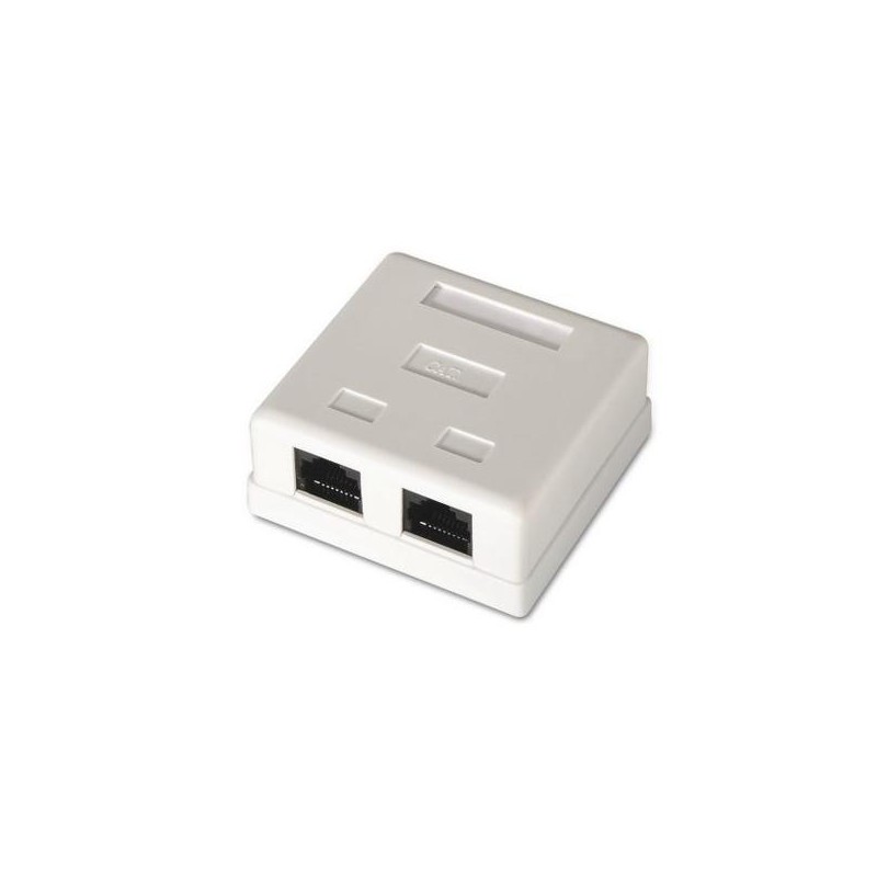 AISENS ROSETA DE SUPERFICIE RJ45 CAT.6 UTP 2 TOMAS BLANCO