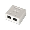 AISENS ROSETA DE SUPERFICIE RJ45 CAT.6 UTP 2 TOMAS BLANCO