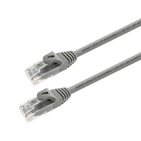 AISENS CABLE DE RED LATIGUILLO RJ45 LSZH CAT.6A 500MHZ UTP AWG24 GRIS 1,0M