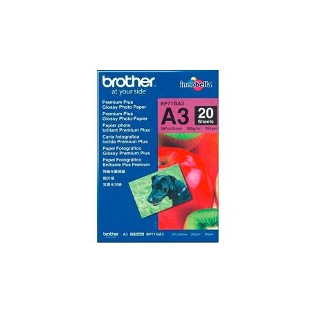 BROTHER PAPEL INKJET GLOSSY A3 20H 260G/M2