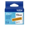 BROTHER CINTA DOMÉSTICA BTAG NEGRO SOBRE NARANJA - PTN10, PTN20, PTN25BT - 12MMX4M