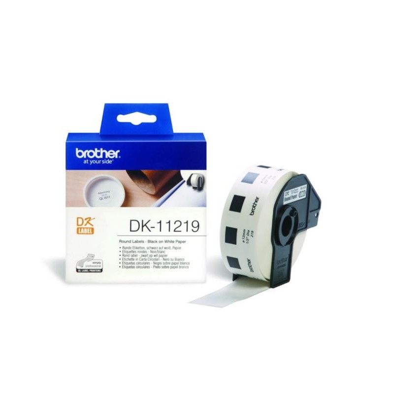 BROTHER ETIQUETAS PRECORTADAS CIRCULARES 12MM (1.200 ETIQUETAS)