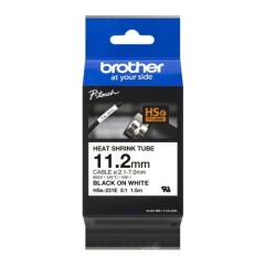 BROTHER CINTA TUBO TERMORRETRACTIL TEXTO NEGRO SOBRE BLANCO DE 11,2MMX1,5M