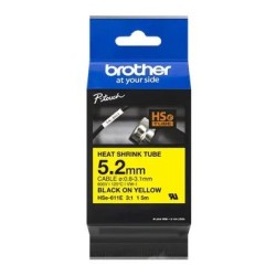 BROTHER CINTA TERMORRECTRÁCTIL TEXTO NEGRO SOBRE AMARILLO 5,2MMX1,5M