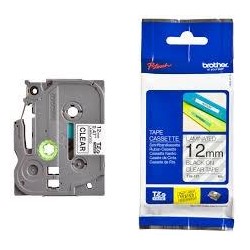 BROTHER CINTA ROTULADORA LAMINADA TEXTO NEGRO SOBRE TRANSPARENTE 12MMX8M