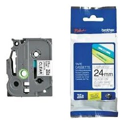 BROTHER CINTA ROTULADORA LAMINADA TEXTO NEGRO SOBRE TRANSPARENTE - 24MMX8M