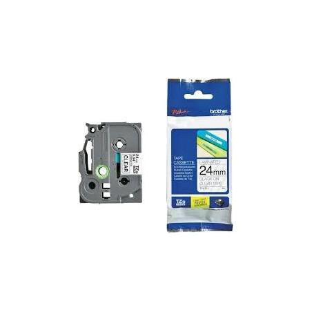 BROTHER CINTA ROTULADORA LAMINADA TEXTO NEGRO SOBRE TRANSPARENTE - 24MMX8M
