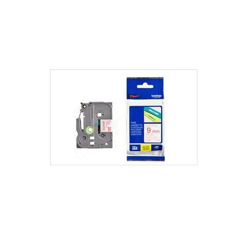 BROTHER CINTA ROTULADORA LAMINADA TEXTO ROJO SOBRE BLANCO - 9MMX8M