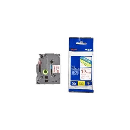 BROTHER CINTA ROTULADORA LAMINADA TEXTO ROJO SOBRE BLANCO - 12MMX8M