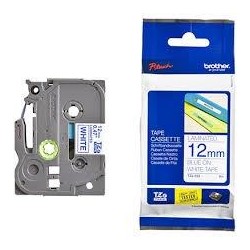 BROTHER CINTA ROTULADORA LAMINADA TEXTO AZUL SOBRE BLANCO - 12MMX8M