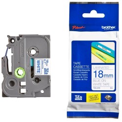 BROTHER CINTA ROTULADORA LAMINADA TEXTO AZUL SOBRE BLANCO - 18MMX8M