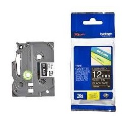 BROTHER CINTA ROTULADORA LAMINADA TEXTO BLANCO SOBRE NEGRO - 12MMX8M