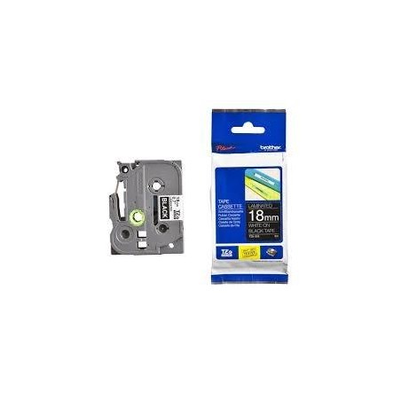 BROTHER CINTA ROTULADORA LAMINADA TEXTO BLANCO SOBRE NEGRO - 18MMX8M