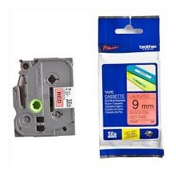 BROTHER CINTA ROTULADORA LAMINADA TEXTO NEGRO SOBRE ROJO - 9MMX8M