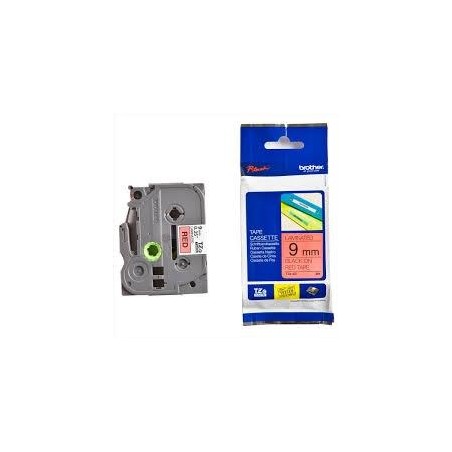 BROTHER CINTA ROTULADORA LAMINADA TEXTO NEGRO SOBRE ROJO - 9MMX8M