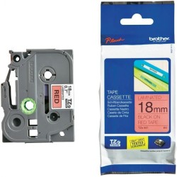 BROTHER CINTA ROTULADORA LAMINADA TEXTO NEGRO SOBRE ROJO - 18MMX8M