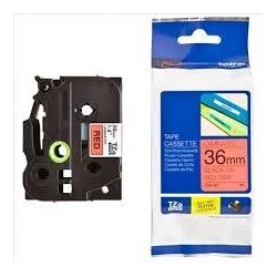 BROTHER CINTA ROTULADORA LAMINADA TEXTO NEGRO SOBRE ROJO - 36MMX8M