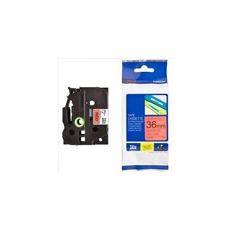 BROTHER CINTA ROTULADORA LAMINADA TEXTO NEGRO SOBRE ROJO - 36MMX8M