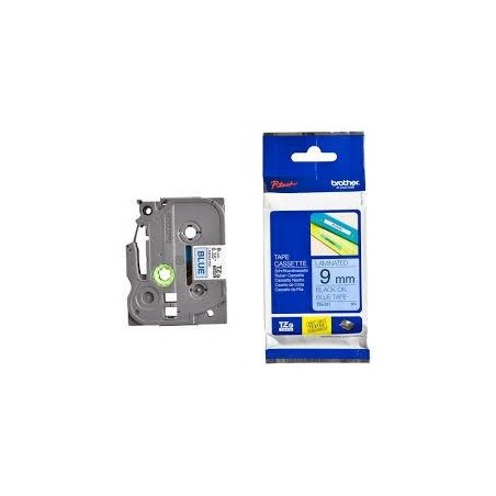 BROTHER CINTA ROTULADORA LAMINADA TEXTO NEGRO SOBRE AZUL - 9MMX8M