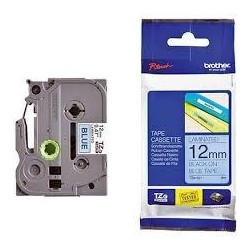 BROTHER CINTA ROTULADORA LAMINADA TEXTO NEGRO SOBRE AZUL - 12MMX8M