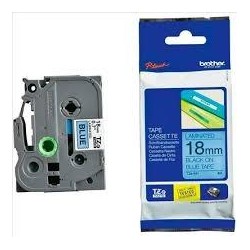 BROTHER CINTA ROTULADORA LAMINADA TEXTO NEGRO SOBRE AZUL - 18MMX8M