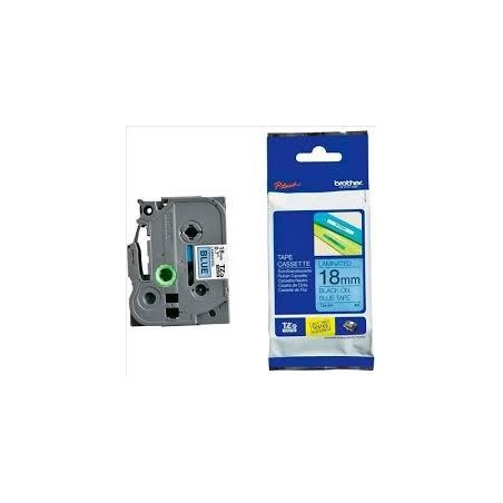 BROTHER CINTA ROTULADORA LAMINADA TEXTO NEGRO SOBRE AZUL - 18MMX8M