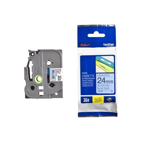 BROTHER CINTA ROTULADORA LAMINADA TEXTO NEGRO SOBRE AZUL - 24MMX8M