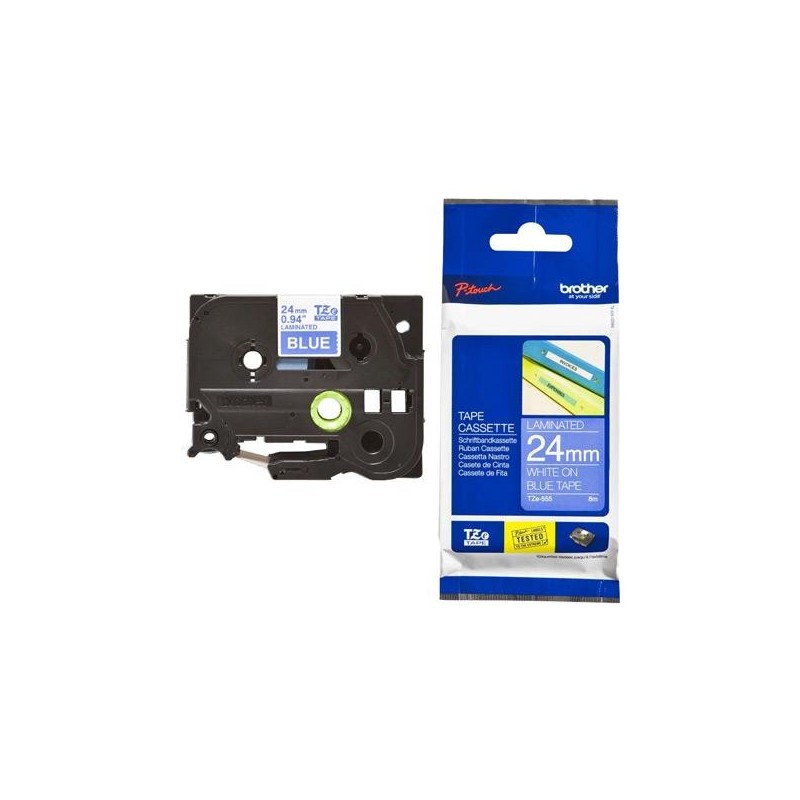 BROTHER CINTA ROTULADORA LAMINADA TEXTO BLANCO SOBRE AZUL - 24MMX8M