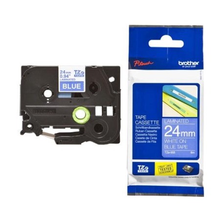 BROTHER CINTA ROTULADORA LAMINADA TEXTO BLANCO SOBRE AZUL - 24MMX8M