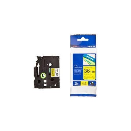 BROTHER CINTA ROTULADORA LAMINADA TEXTO NEGRO SOBRE AMARILLO - 36MMX8M