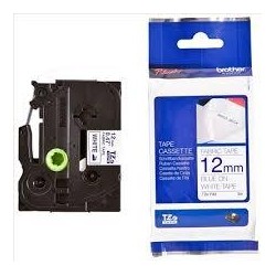 BROTHER CINTA ROTULADORA ESPECIAL TEXTIL TEXTO AZUL SOBRE BLANCO - 12MMX3M