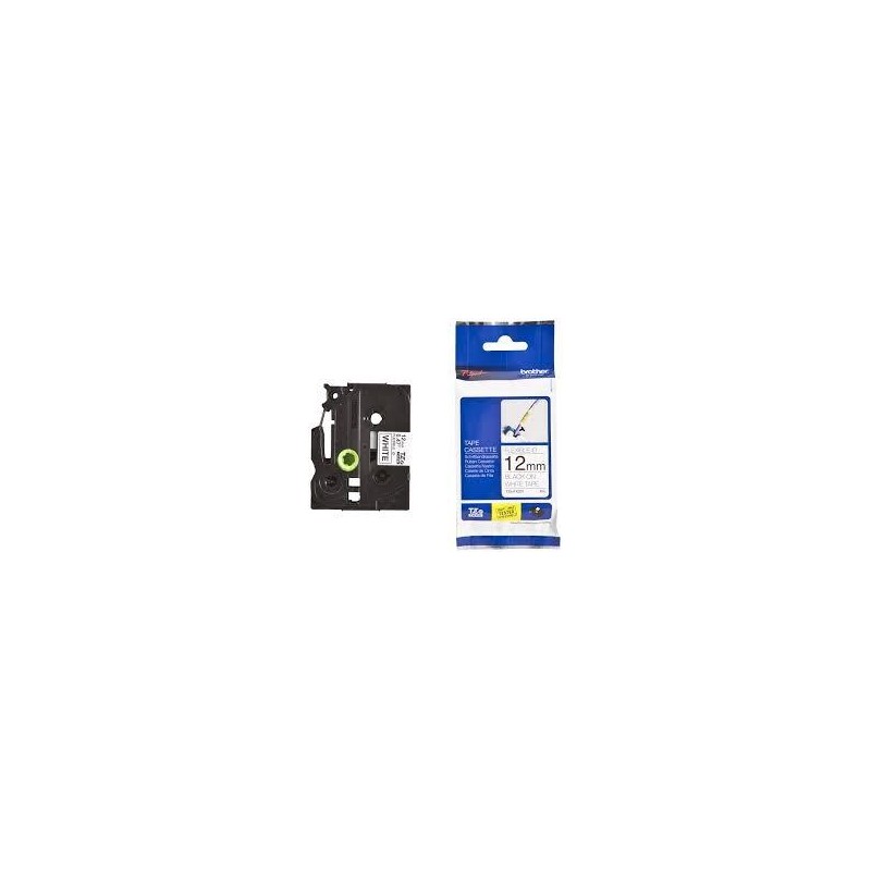 BROTHER CINTA ROTULADORA LAMINADA FLEXIBLE TEXTO NEGRO SOBRE BLANCO - 12MMX8M