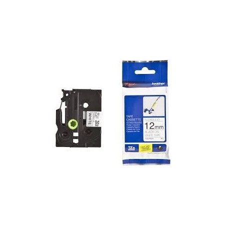 BROTHER CINTA ROTULADORA LAMINADA FLEXIBLE TEXTO NEGRO SOBRE BLANCO - 12MMX8M