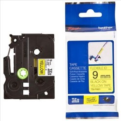 BROTHER CINTA ROTULADORA LAMINADA FLEXIBLE TEXTO NEGRO SOBRE AMARILLO - 9MMX8M