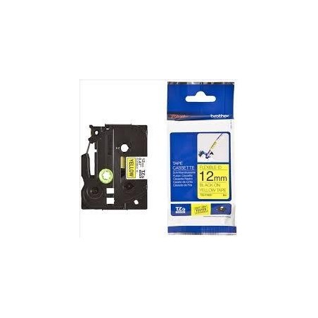 BROTHER CINTA ROTULADORA LAMINADA FLEXIBLE TEXTO NEGRO SOBRE AMARILLO - 12MMX8M