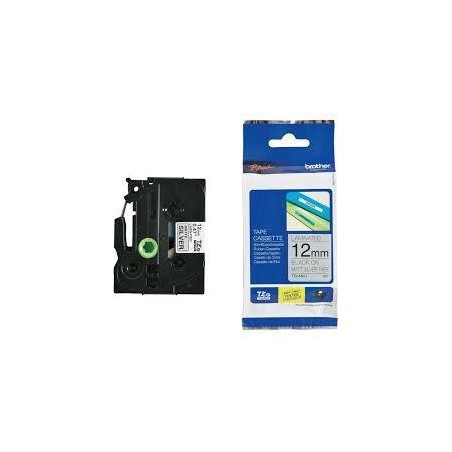 BROTHER CINTA ROTULADORA LAMINADA TEXTO NEGRO SOBRE PLATA MATE - 12MMX8M