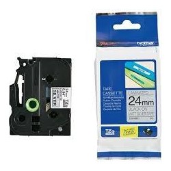 BROTHER CINTA ROTULADORA LAMINADA TEXTO NEGRO SOBRE FONDO PLATA MATE - 24MMX8M