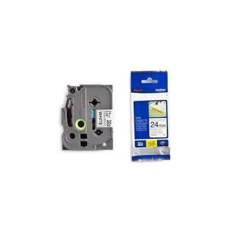 BROTHER CINTA ROTULADORA LAMINADA SUPER ADHESIVA TEXTO NEGRO SOBRE BLANCO - 24MMX8M