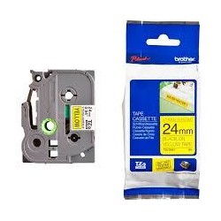 BROTHER CINTA ROTULADORA LAMINADA SUPER ADHESIVA TEXTO NEGRO SOBRE AMARILLO - 24MMX8M