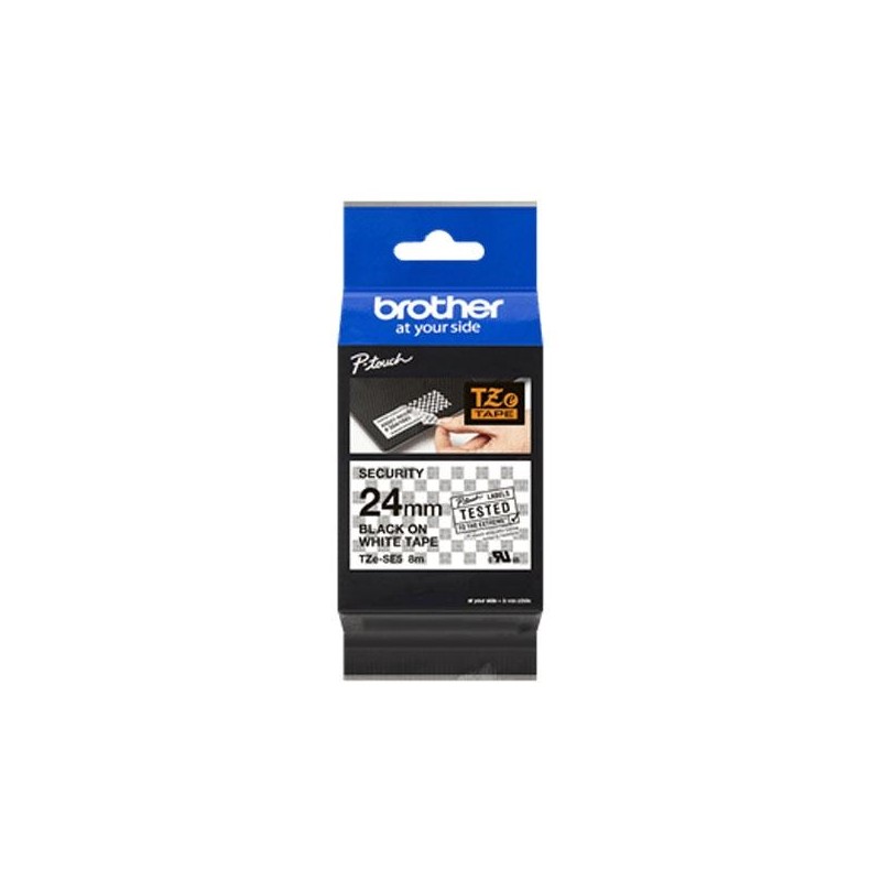 BROTHER CINTA ROTULADORA LAMINADA DE SEGURIDAD TEXTO NEGRO SOBRE BLANCO - 24MMX8M