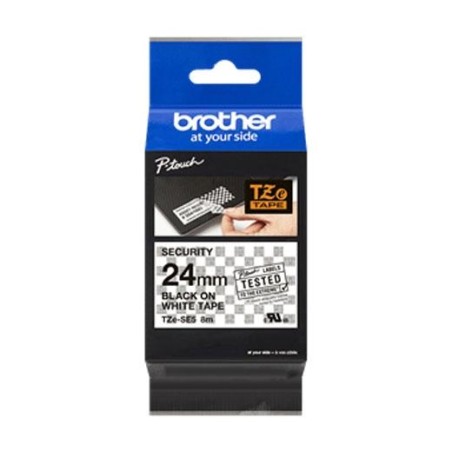 BROTHER CINTA ROTULADORA LAMINADA DE SEGURIDAD TEXTO NEGRO SOBRE BLANCO - 24MMX8M