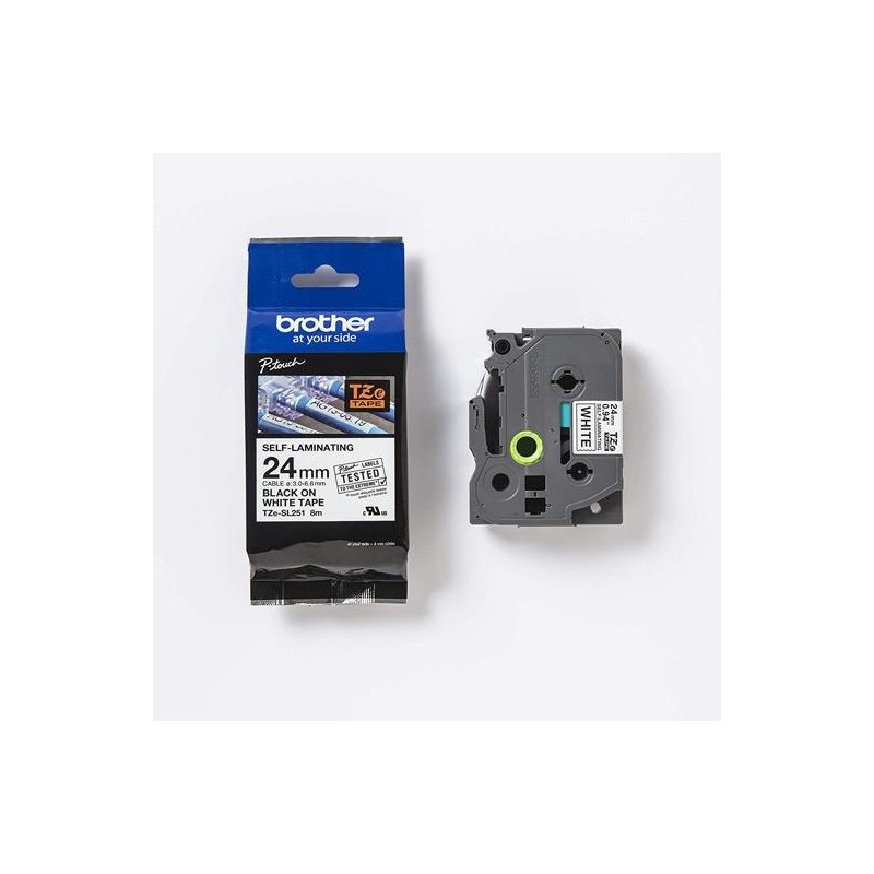 BROTHER CINTA ROTULADORA AUTOLAMINADA TEXTO NEGRO SOBRE BLANCO - 24MMX8M