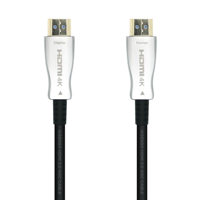 AISENS CABLE HDMI V2.0 AOC (ACTIVE OPTICAL CABLE) PREMIUM ALTA VELOCIDAD HEC 4K@60HZ 18GBPS A/M - A/M NEGRO 20M