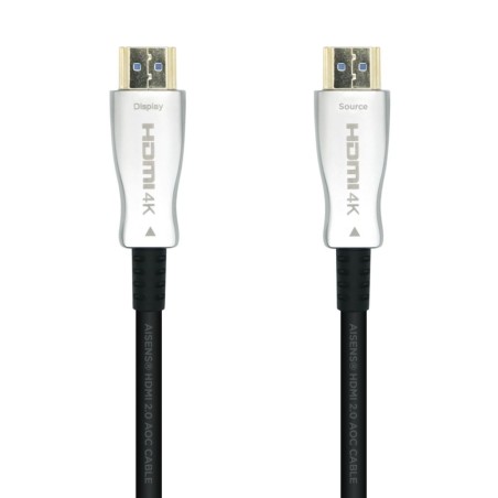 AISENS CABLE HDMI V2.0 AOC (ACTIVE OPTICAL CABLE) PREMIUM ALTA VELOCIDAD HEC 4K@60HZ 18GBPS A/M - A/M NEGRO 20M