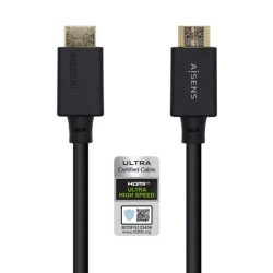 AISENS CABLE HDMI V2.1 PREMIUM ALTA VELOCIDAD HEC 8K@60HZ 48GBPS A/M - A/M NEGRO 0,5M