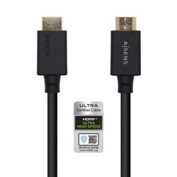 AISENS CABLE HDMI V2.1 PREMIUM ALTA VELOCIDAD HEC 8K@60HZ 48GBPS A/M - A/M NEGRO 1,0M