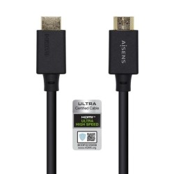AISENS CABLE HDMI V2.1 PREMIUM ALTA VELOCIDAD HEC 8K@60HZ 48GBPS A/M - A/M NEGRO 1,5M