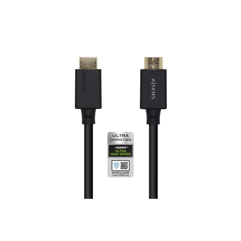 AISENS CABLE HDMI V2.1 PREMIUM ALTA VELOCIDAD HEC 8K@60HZ 48GBPS A/M - A/M NEGRO 1,5M