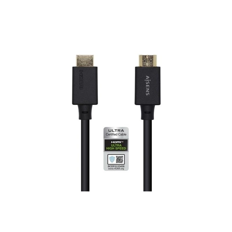 AISENS CABLE HDMI V2.1 PREMIUM ALTA VELOCIDAD HEC 8K@60HZ 48GBPS A/M - A/M NEGRO 3,0M