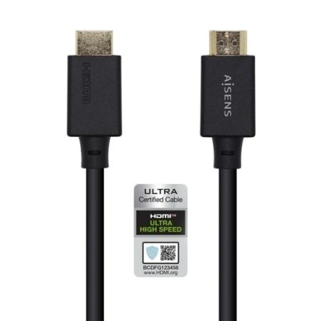 AISENS CABLE HDMI V2.1 PREMIUM ALTA VELOCIDAD HEC 8K@60HZ 48GBPS A/M - A/M NEGRO 3,0M